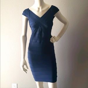 NWT AQUA BANDAGE NAVY BLUE DRESS SMALL